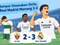 Gol Menit Akhir Carlos Espí Bawa Real Madrid Taklukkan Elche 3-2