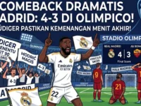 Madrid Comeback 4-3 atas Roma, Empat Wakil Italia Tumbang